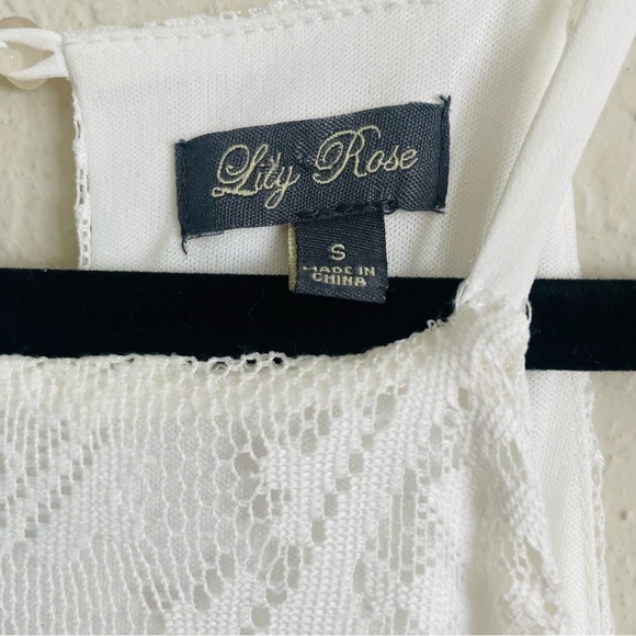 Lily Rose White Halter Maxi Sundress size S summer casual beach lace back slit - Picture 4 of 11